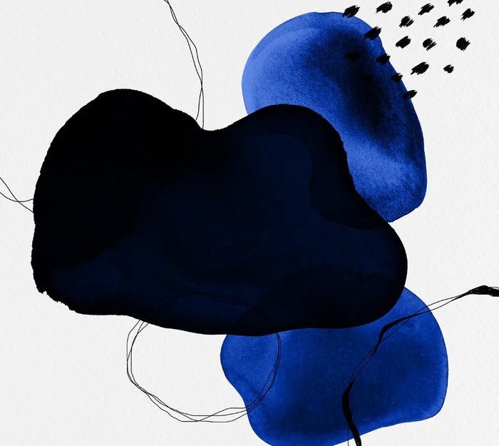 Papier peint moderne aquarelle bleu pétrole