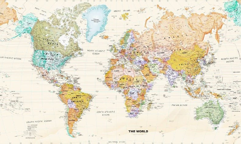 Papier peint original carte du monde