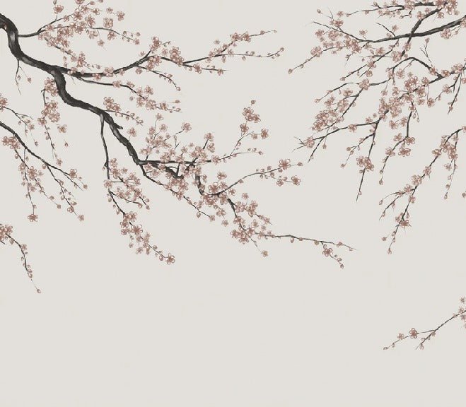 Papier peint panoramique Sakura beige, XXL, tendance