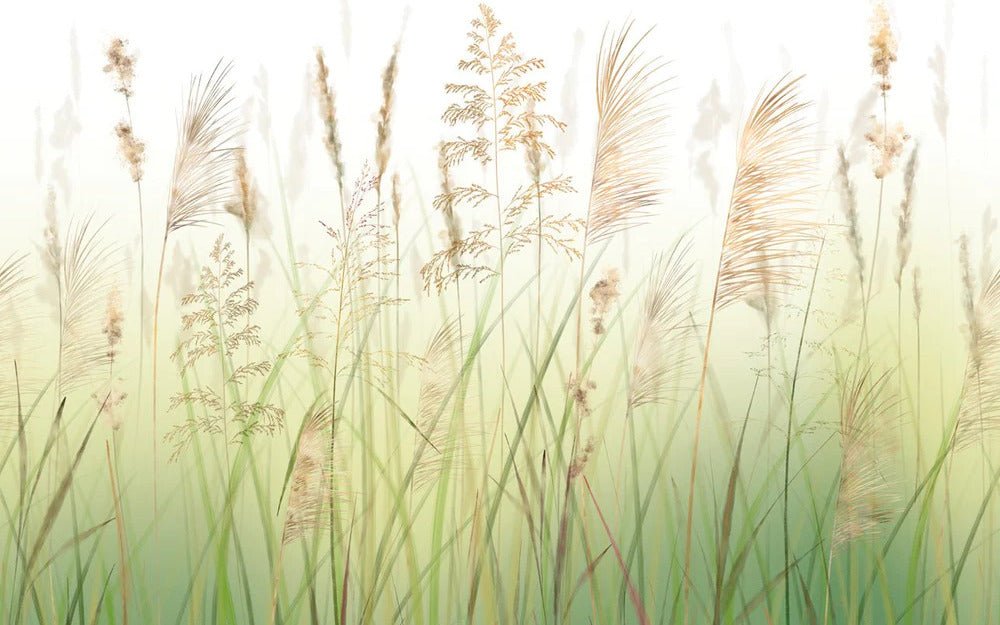 Papier peint fleur des champs de blé dégradé, mural concept, tendance