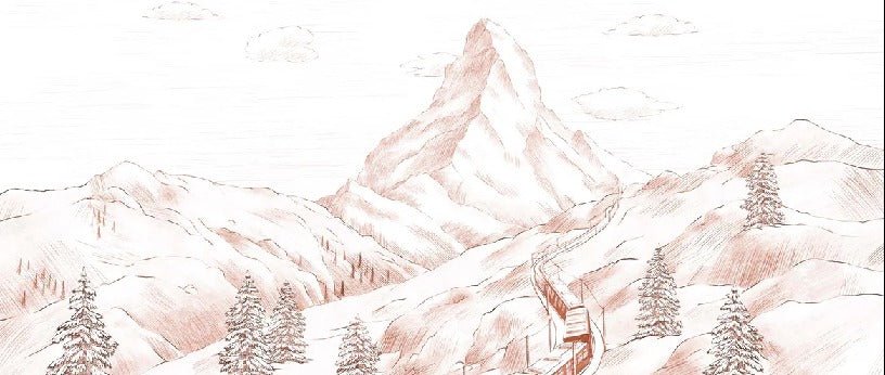 Papier peint panoramique Mont Cervin terracotta, XXL, tendance