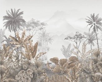 Papier peint tendance tropical sepia