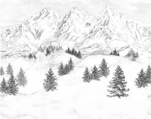 Papier peint montagne sommets de Chamonix
