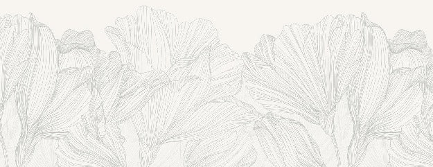 Papier peint panoramique gris et blanc valse des fleurs