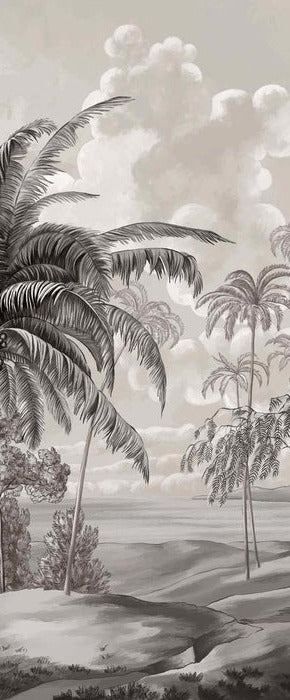 Papier peint paysage Célèbes noir et blanc, XXL, tendance