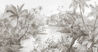 Papier peint panoramique jungle pittoresque
