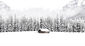 Papier peint panoramique chalet en montagne