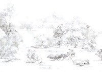 Papier peint forêt de pin aquarelle