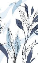 Papier peint fleur graphique bleu