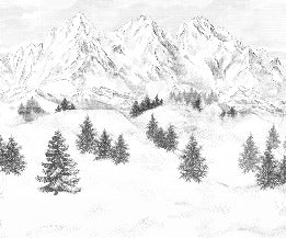 Papier peint montagne sommets de Chamonix, XXL, tendance