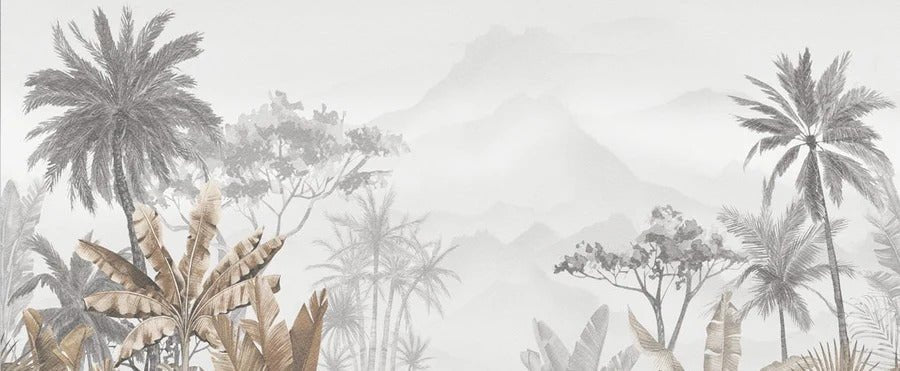 Papier peint tendance tropical sepia