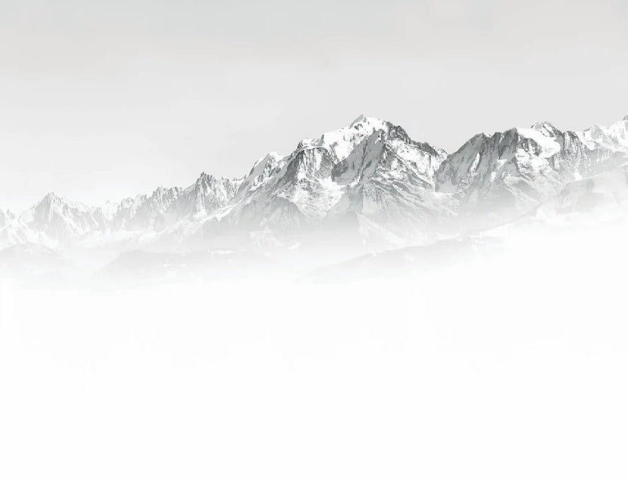 Papier peint Mont Blanc dans la brume noir et blanc