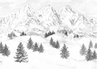 Papier peint montagne sommets de Chamonix, XXL, tendance