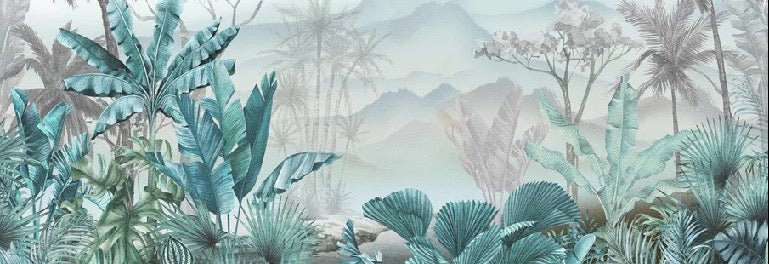 Papier peint tendance tropical bleu, XXL, tendance