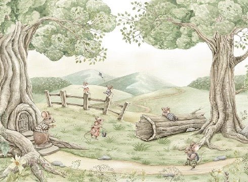 Papier peint bébé famille souris, XXL, tendance