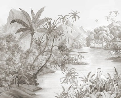 Papier peint panoramique jungle pittoresque