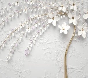 Papier peint panoramique trompe l'oeil arbre fleuri 3D, XXL, tendance