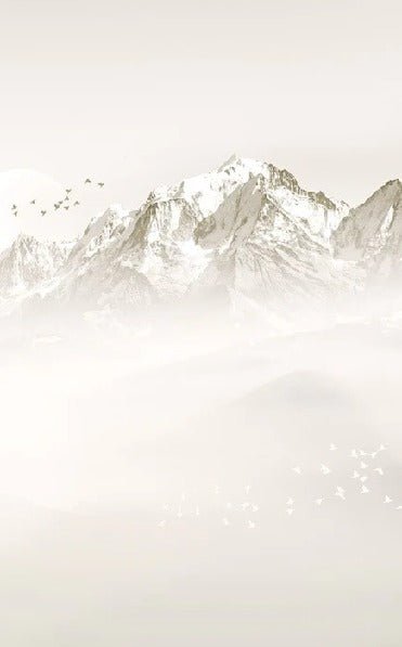 Papier peint matin brumeux Mont Blanc