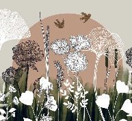 Papier peint panoramique illustration florale