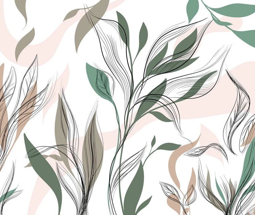 Papier peint panoramique fleur graphique