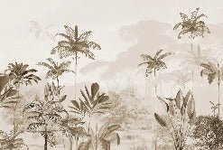 Papier peint panoramique jungle eden sépia