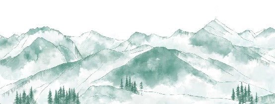 Papier peint montagne chaine des Aravis vert menthe, XXL, tendance
