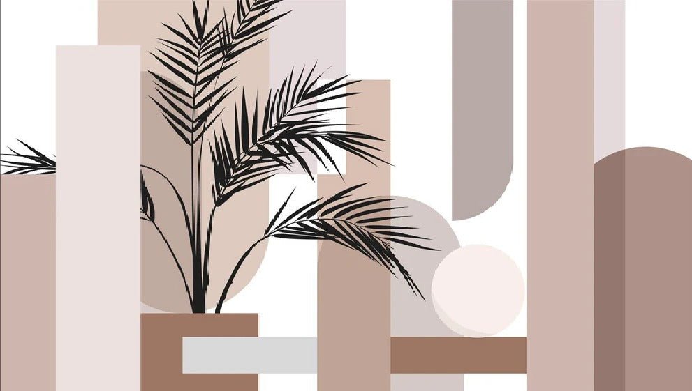 Papier peint panoramique géométrique terracotta, XXL, tendance