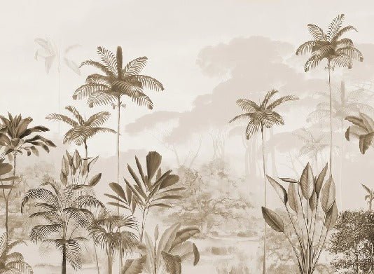 Papier peint panoramique jungle eden sépia