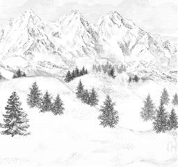 Papier peint montagne sommets de Chamonix, XXL, tendance