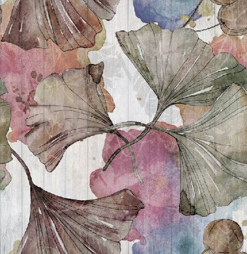 Papier peint salle de bain ginkgo Japon Zen, XXL, tendance