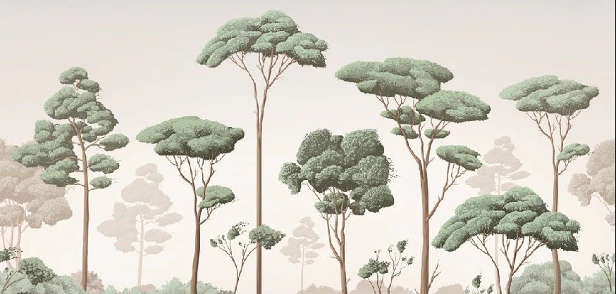 Papier peint brise légère pinède