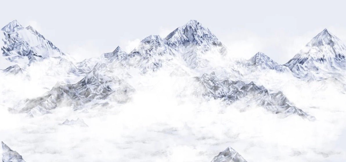 Papier peint Mont Everest bleu
