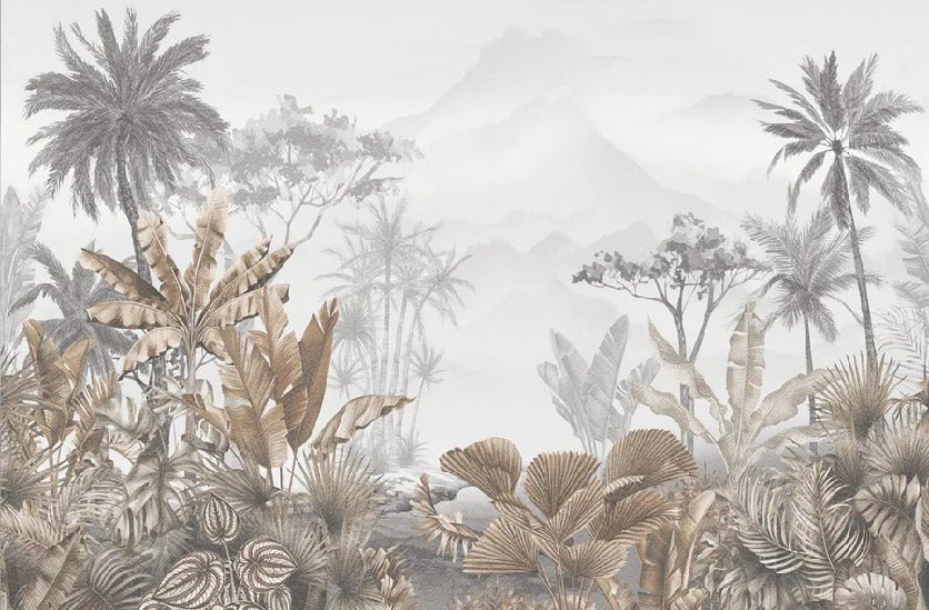 Papier peint tendance tropical sepia