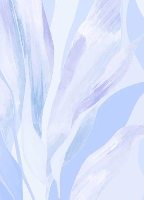 Papier peint étoffe florale bleu parme, XXL, tendance