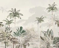 Papier peint panoramique jungle eden vert