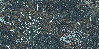 Papier peint wc roue du paon végétale, XXL, tendance