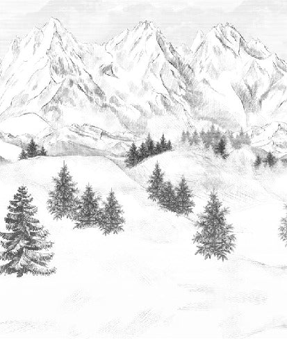 Papier peint montagne sommets de Chamonix