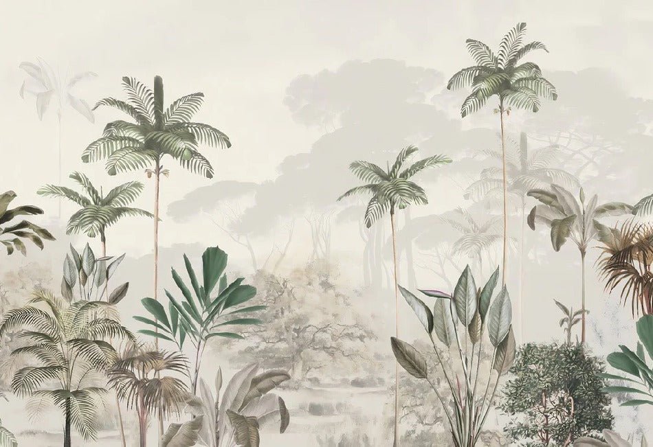 Papier peint panoramique jungle eden vert