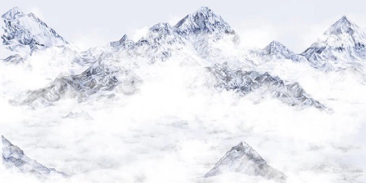 Papier peint Mont Everest bleu