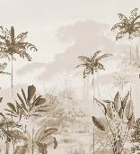 Papier peint panoramique jungle eden sépia