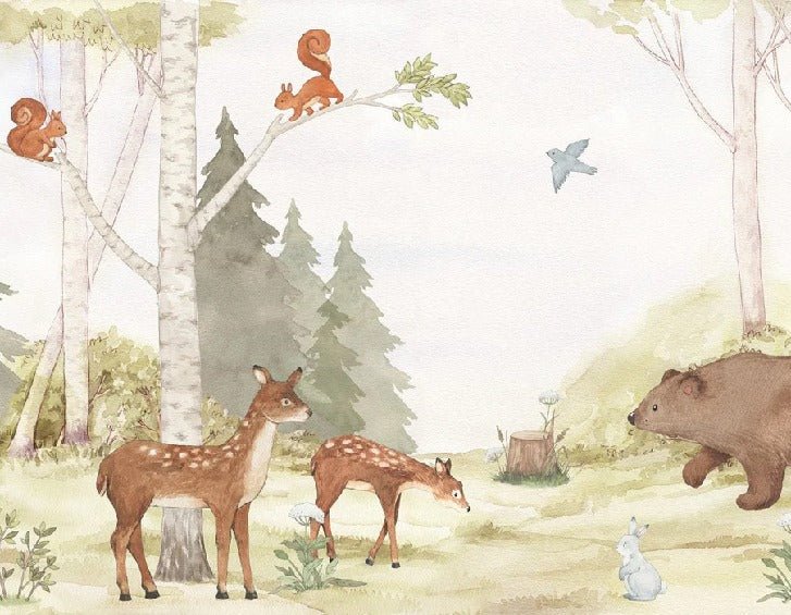 Papier peint forêt enchantée chambre enfant, XXL, tendance