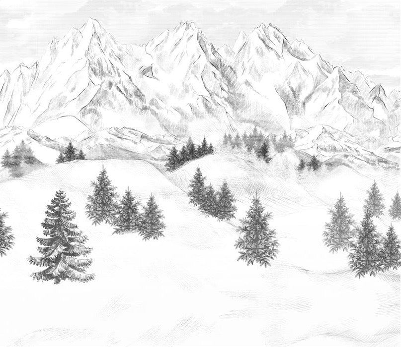 Papier peint montagne sommets de Chamonix