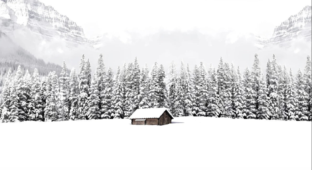 Papier peint panoramique chalet en montagne