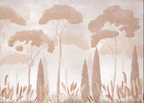 Papier peint sépia cyprès pins, XXL, tendance