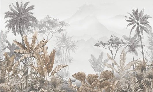 Papier peint tendance tropical sepia