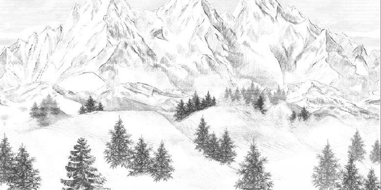 Papier peint montagne sommets de Chamonix