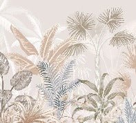 Papier peint panoramique jungle terracotta