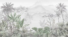 Papier peint tendance tropical vert