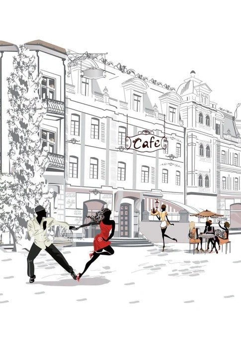 Papier peint restaurant balade parisienne