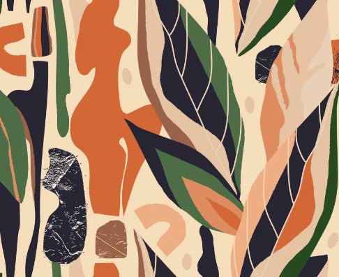 Papier peint mur végétal abstrait